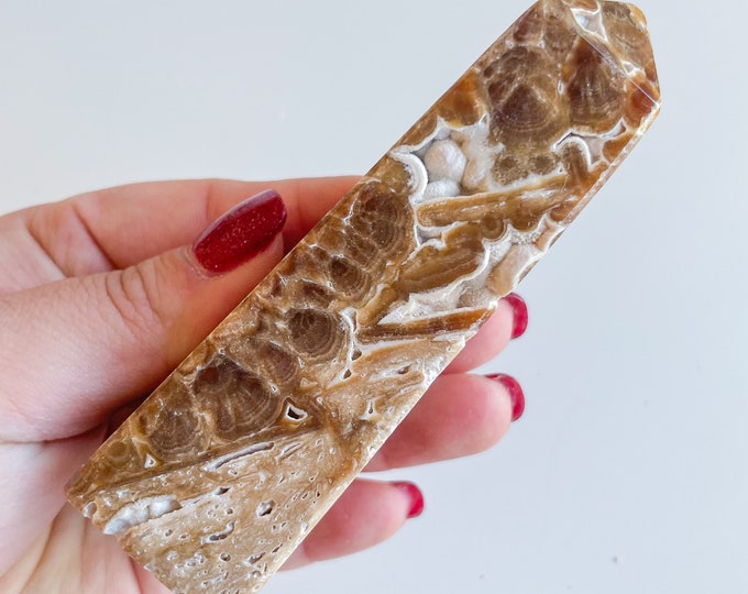 Chocolate  calcite crystal tower chunky crystal tower healing crystal healing journey home decoration