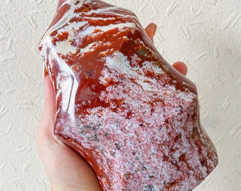 Ocean Jasper crystal flame healing crystal home decor