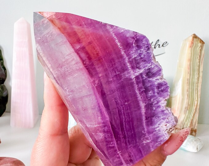 Pink-Purple Fluorite Tower - High Quality Crystal Home Decor - Healing Properties and Eye-Catching Design