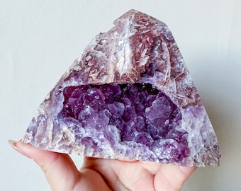 Matrix fluorite with quartz and calcite | rare fluorite crystal tower healing crystal