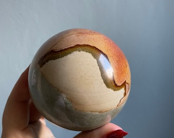 Polychrome jasper crystal sphere | healing crystal home decoration |rare crystal specimen | birthstone gifts| wedding anniversary gift
