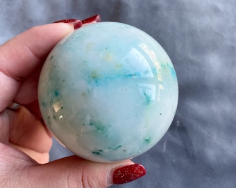 Chrysocolla in quartz sphere healing crystal home decor