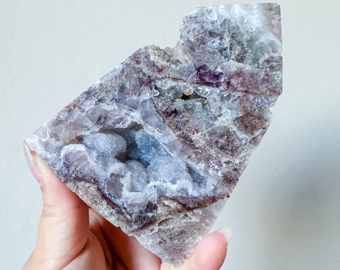 Matrix fluorite with quartz and calcite | rare fluorite crystal tower healing crystal