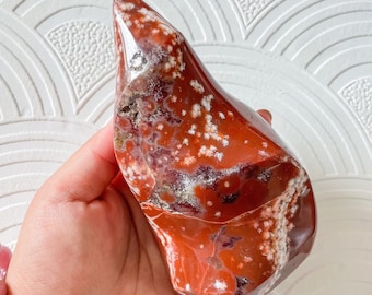Ocean Jasper crystal flame healing crystal home decor