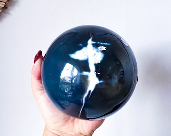 Orca Agate natural crystal sphere| unique crystal home decor| Tranquility home style | Earthy decor | Oceanic decor | unique gift idea