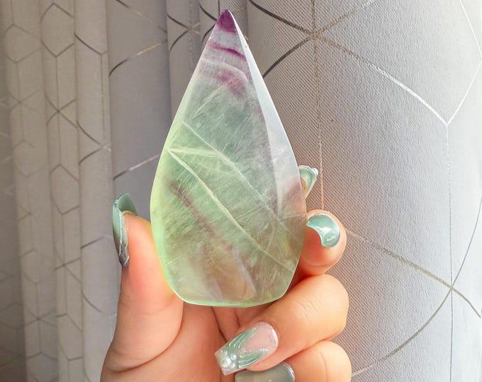 Green fluorite flame point healing crystal home decoration meditation | gift for her |gift for him |crystal gift