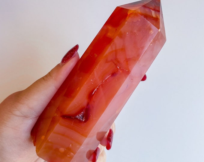 Carnelian crystal tower | Carnelian stone home decoration | carnelian stone healing crystal | birthstone gifts| wedding anniversary gift