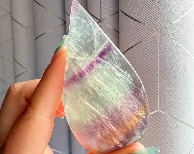 Green fluorite flame point healing crystal home decoration meditation | gift for her |gift for him |crystal gift