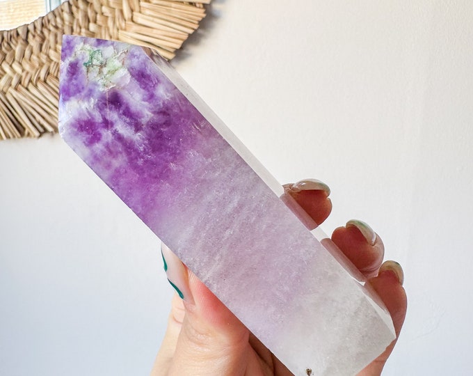Fluorite crystal tower | Fuchsia fluorite |silk fluorite | pink fluorite | purple fluorite  crystal tower healing crystal home decoration