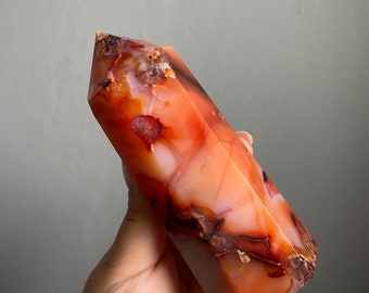 Carnelian crystal tower | Carnelian stone home decoration | carnelian stone healing crystal | birthstone gifts| wedding anniversary gift