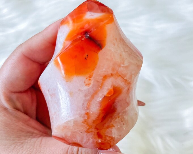 Carnelian crystal flame | Carnelian stone home decoration | carnelian stone healing crystal | birthstone gifts| wedding anniversary gift