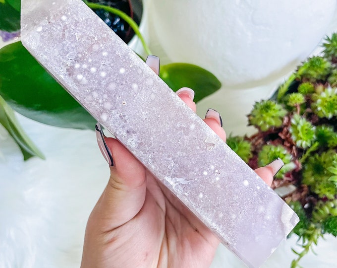RARE snowy AMETHYST Flower agate crystal tower | amethyst with flower agate specimen | healing crystal | birthday gift|anniversary gift
