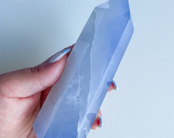 Blue chalcedony crystal tower｜ crystal tower healing crystal healing journey home decoration