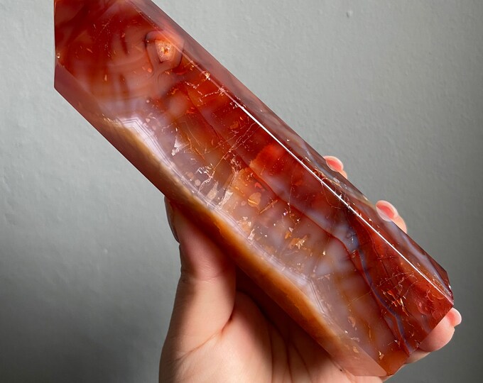 Carnelian crystal tower | Carnelian stone home decoration | carnelian stone healing crystal | birthstone gifts| wedding anniversary gift
