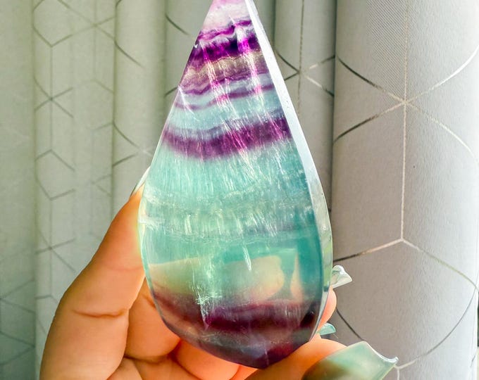 Green fluorite flame point healing crystal home decoration meditation | gift for her |gift for him |crystal gift