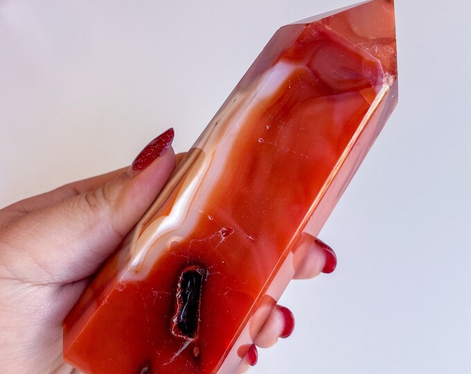 Carnelian crystal tower | Carnelian stone home decoration | carnelian stone healing crystal | birthstone gifts| wedding anniversary gift