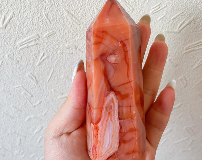 Carnelian crystal tower | Carnelian tower home decoration | carnelian stone  healing crystal | birthstone gifts| wedding anniversary gift