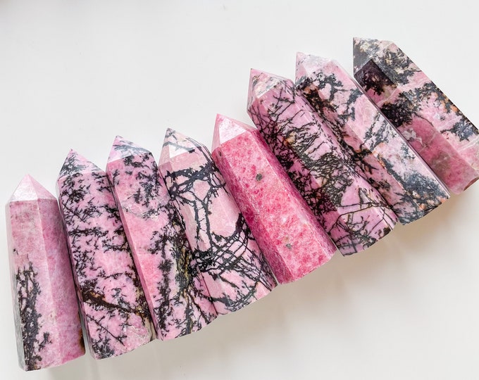 Rhodonite crystal tower medium crystal tower healing crystal healing journey home decoration