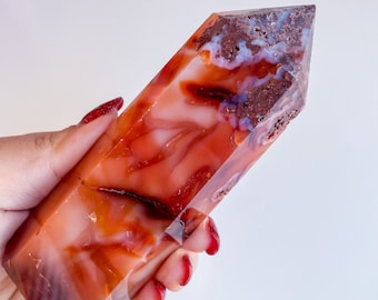 Carnelian crystal tower | Carnelian stone home decoration | carnelian stone healing crystal | birthstone gifts| wedding anniversary gift