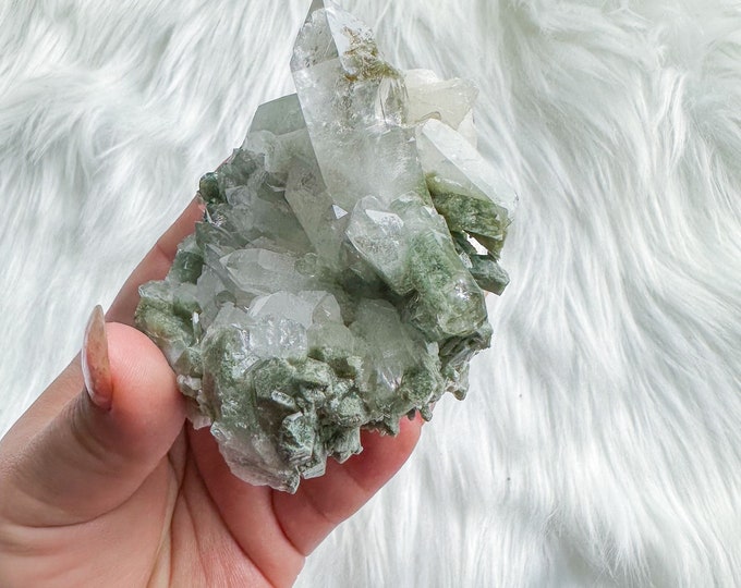 chlorite quartz mineral specimen | premium crystal cluster | crystal healing home decoration | healing crystal | crystal decoration