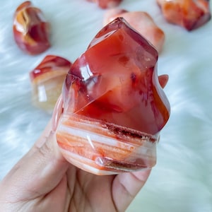 Carnelian crystal flame | Carnelian stone home decoration | carnelian stone healing crystal | birthstone gifts| wedding anniversary gift