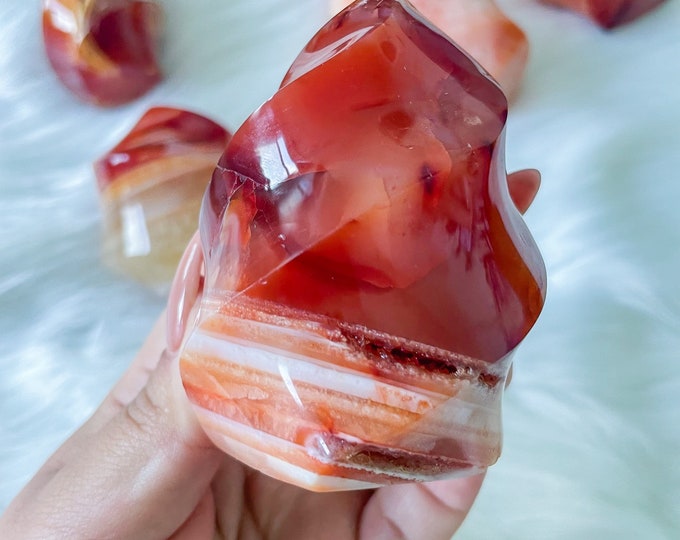 Carnelian crystal flame | Carnelian stone home decoration | carnelian stone healing crystal | birthstone gifts| wedding anniversary gift