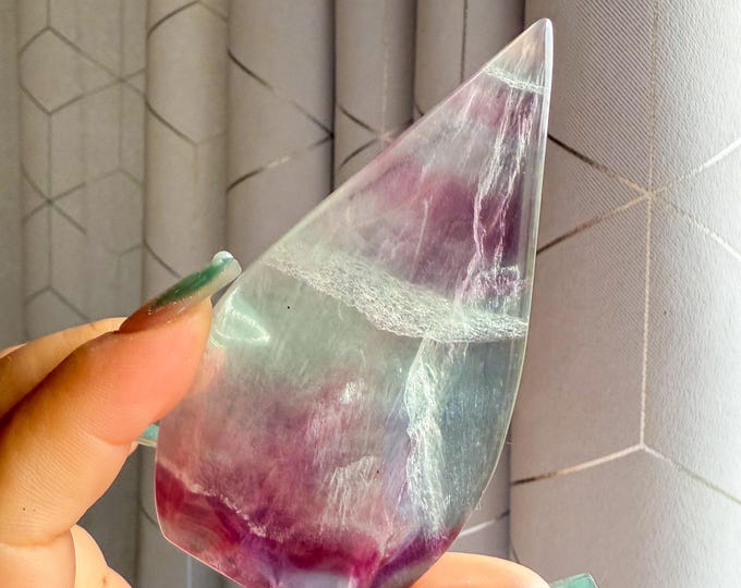 Green fluorite flame point healing crystal home decoration meditation | gift for her |gift for him |crystal gift