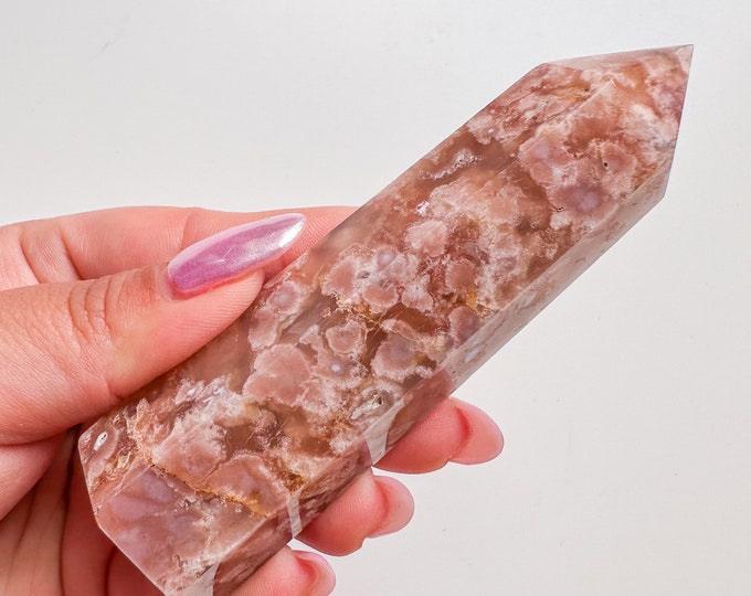 flower agate (PP) Crystal tower | flower agate crystal tower healing crystal home decor |crystal gift |unique home decor|