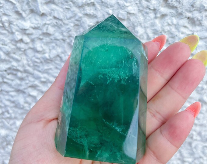 Green fluorite tower healing crystal