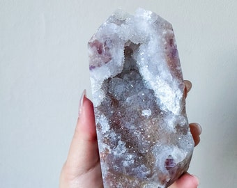 Matrix fluorite with quartz and calcite | rare fluorite crystal tower healing crystal