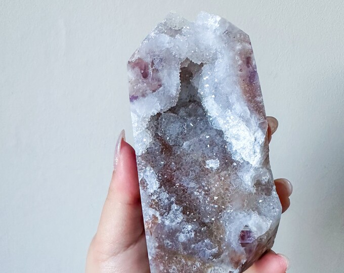 Matrix fluorite with quartz and calcite | rare fluorite crystal tower healing crystal