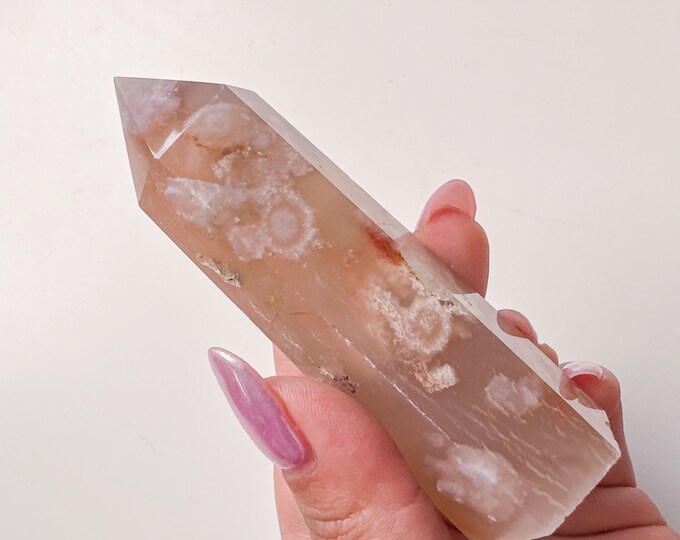 flower agate (PP) Crystal tower | flower agate crystal tower healing crystal home decor |crystal gift |unique home decor|