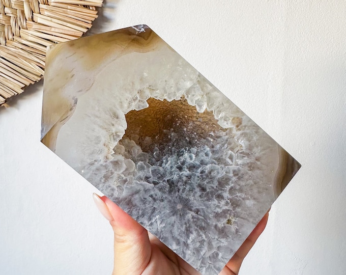 Druzy agate tower natural crystal ornament home decoration