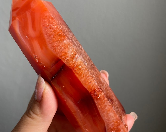 Carnelian crystal tower | Carnelian stone home decoration | carnelian stone healing crystal | birthstone gifts| wedding anniversary gift