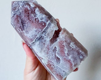 Matrix fluorite with quartz and calcite | rare fluorite crystal tower healing crystal