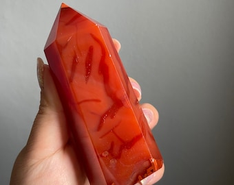 Carnelian crystal tower | Carnelian stone home decoration | carnelian stone healing crystal | birthstone gifts| wedding anniversary gift