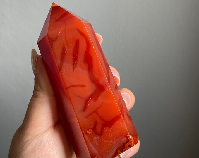 Carnelian crystal tower | Carnelian stone home decoration | carnelian stone healing crystal | birthstone gifts| wedding anniversary gift