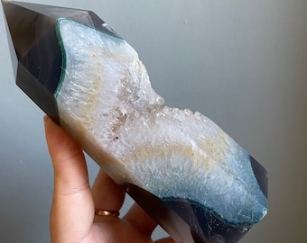 Premium druzy agate crystal tower healing crystal home decor