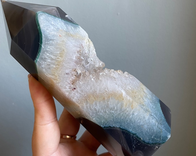 Premium druzy agate crystal tower healing crystal home decor