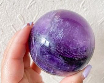 Purple fluorite crystal sphere healing crystal home decor  | birthday gifts| anniversary gift