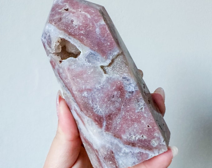Matrix fluorite with quartz and calcite | rare fluorite crystal tower healing crystal