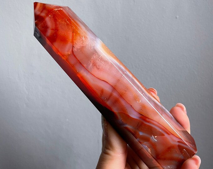 Carnelian crystal tower | Carnelian stone home decoration | carnelian stone healing crystal | birthstone gifts| wedding anniversary gift