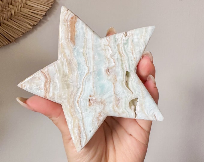 Caribbean Blue Calcite Crystal Star - Home Decoration | Healing Crystal Decor