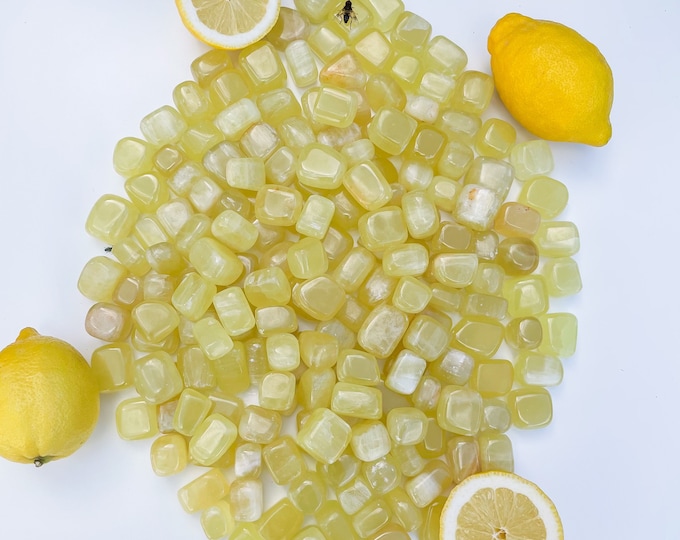 Lemon calcite polished Tumblestone Healing Crystals