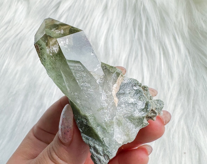 Phantom chlorite quartz mineral specimen | premium crystal cluster | crystal healing home decoration | healing crystal | crystal decoration
