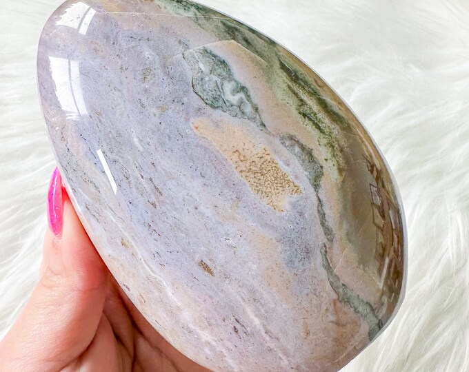 Ocean Jasper with Blue chalcedony crystal freeform healing crystal home decor