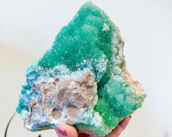 非常に珍しい緑色のカルサイト結晶標本 - Etsy 日本