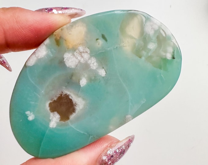 green flower agate  small crystal freeform |healing crystal | birthday gift|anniversary gift