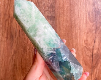 Fluorite crystal towers healing crystal home decoration | premium snowflake fluorite crystal tower