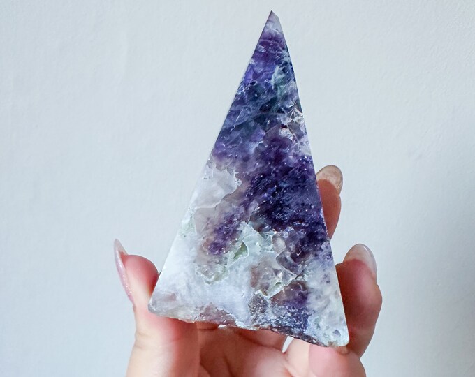 Matrix fluorite with quartz and calcite | rare fluorite crystal tower healing crystal